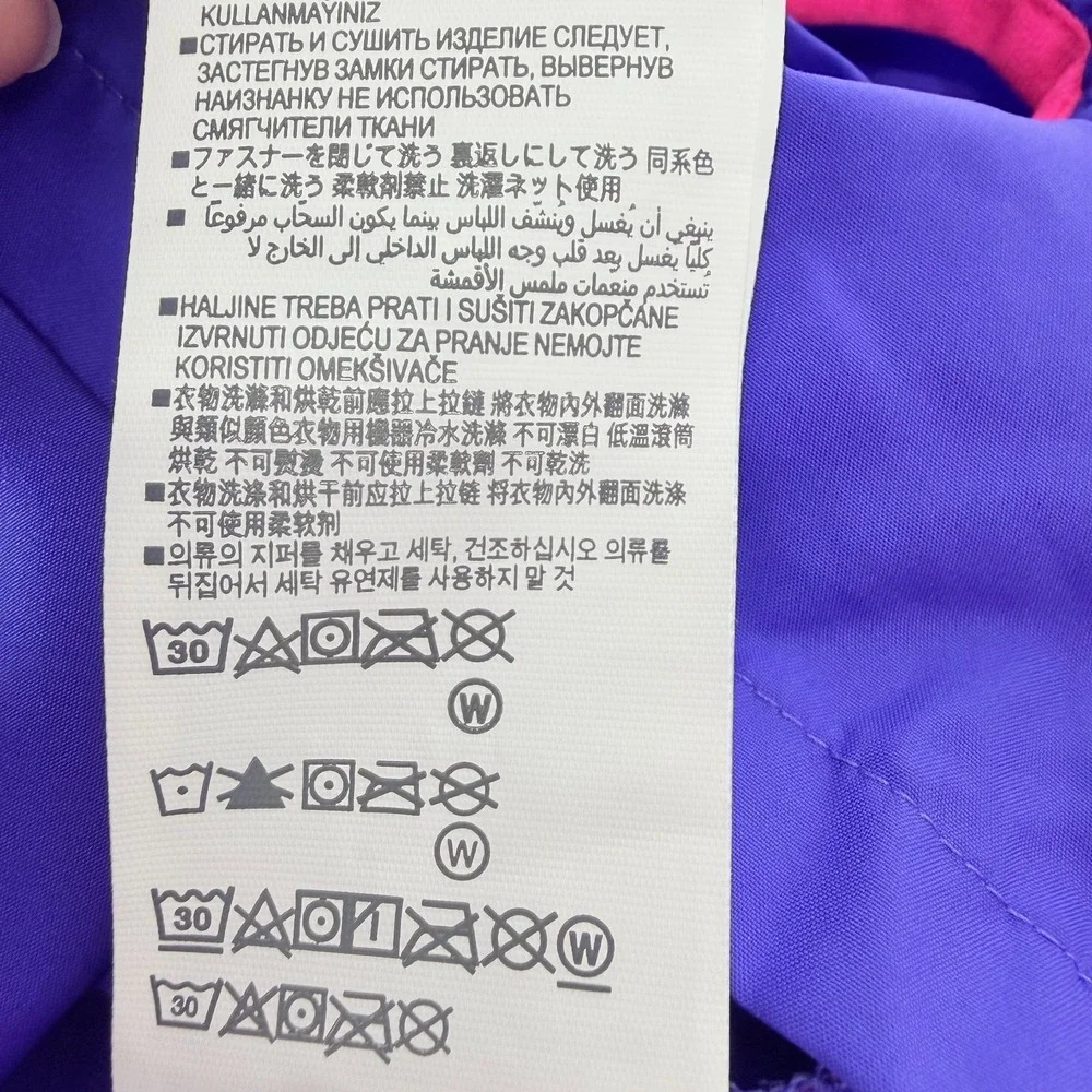 Under‎ Armour Girls 6X Blue Violet Full Zip Wind-resistant Sack Pack Rain Jacket